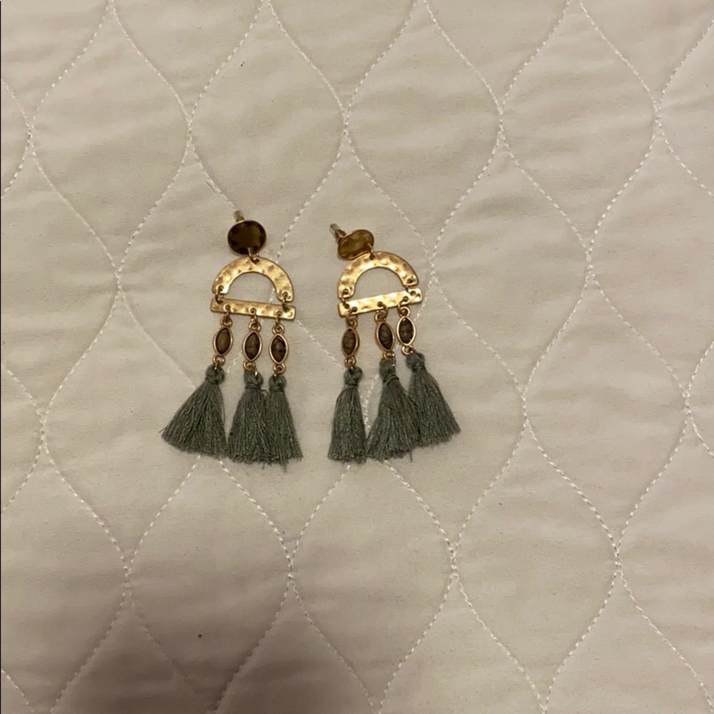 Gray Tassle Earrings